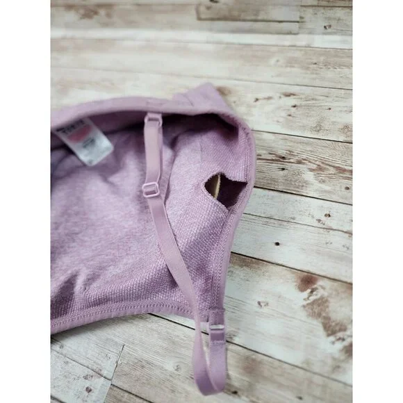 Gymshark Flex Strappy Sports Bra Size Medium Padded Pink with Large Logo - Picture 6 of 6